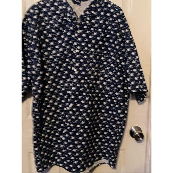 Bon Homme Mens Blue White Collared Short Sleeve Button-Down Shirt Size 2XB - Picture 13 of 13